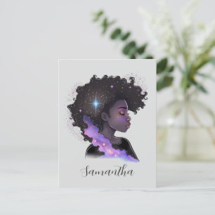 Sparkling Afro Woman Postkarte