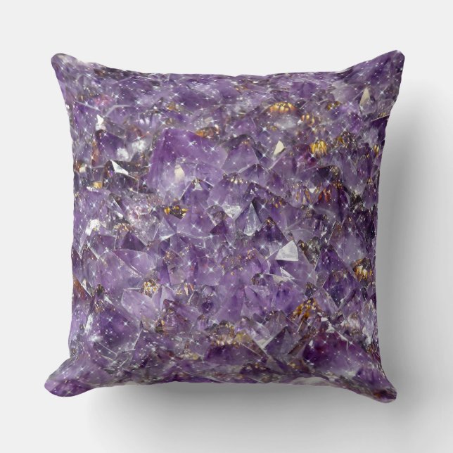 Sparkling Amethyst Crystal Gem - Lila Geode Kissen (Vorderseite)