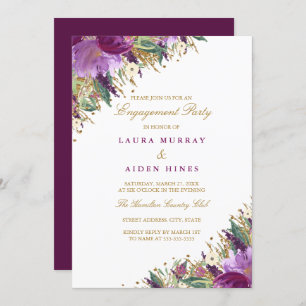 Sparkling-Amethyst-Lila Wedding-Engagement-Partei Einladung