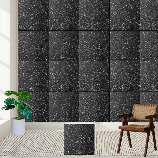 Sparkling Black Glitzer Luxury Zuhause Décor Fliese (Sparkling Black Glitter Luxury Home Décor Ceramic Tile)