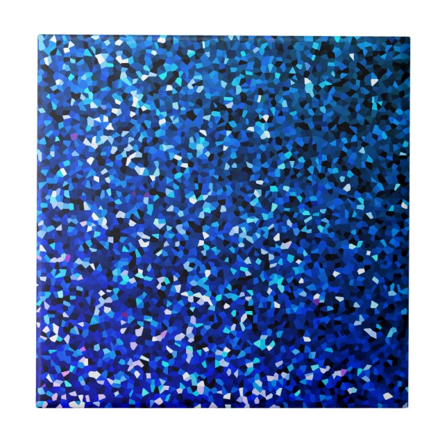 Sparkling Blue Glittery Ombre Aquamarin Colorful 2 Fliese (Vorderseite)