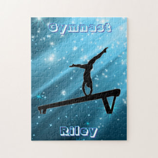 Sparkling Blue Gymnast Pose Puzzle