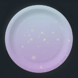 Sparkling Blue Lila Gradient Ombre Pappteller<br><div class="desc">Dreamer zarter Farbverlauf ombre Design in pastellästhetischen Licht magisch in lila und blauen Farben. Farbübergang mit weichem Farbverlauf. Lila & Blue Gradient Wohngestaltung,  Lila & Blue Gradient ombre Wohngestaltung Design.</div>
