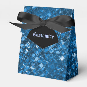 Sparkling Blue Mosaic Muster Zelt-Bevorzugung Box Geschenkschachtel
