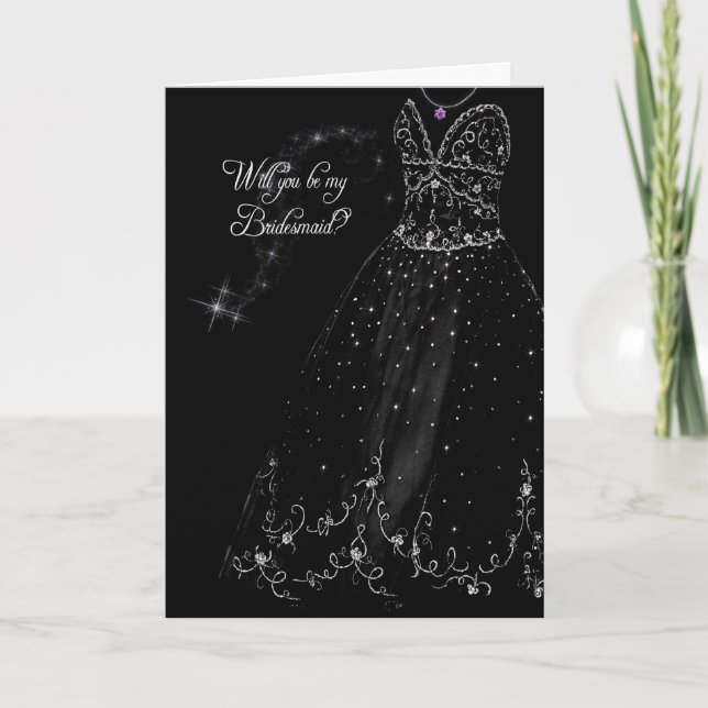 Sparkling Bridesmaid-Anfrage Einladung (Vorderseite)