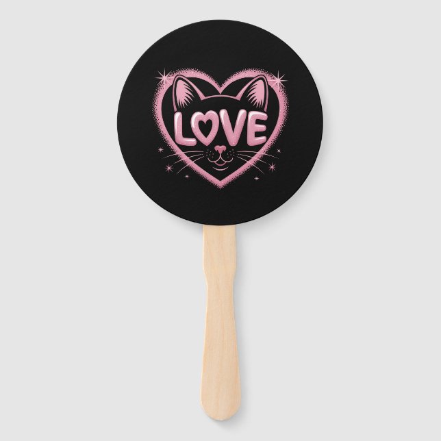 Sparkling Cat Love Fächer (Vorderseite)