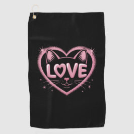 Sparkling Cat Love Golfhandtuch