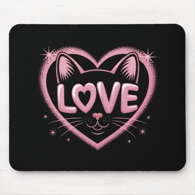 Sparkling Cat Love Mousepad (Vorne)
