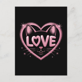 Sparkling Cat Love Postkarte