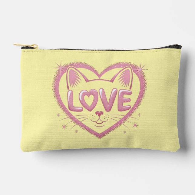 Sparkling Cat Love Zubehörtasche (Vorderseite)