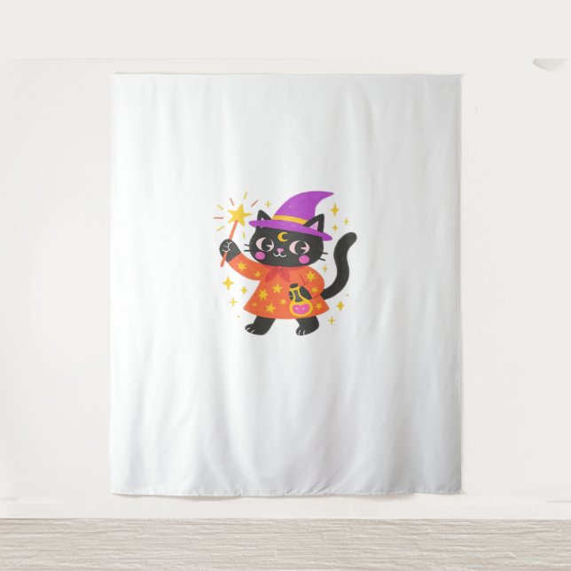 Sparkling Celestial Kitty Hexe Classic T - Shirt Wandteppich (Vorderseite)