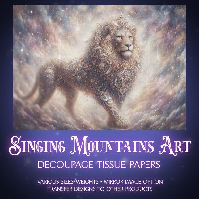 Sparkling Celestial Lion Spirit Decoupage Seidenpapier (Von Creator hochgeladen)