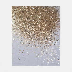 Sparkling Champagne Gold Glitzer Glam #1 Fleecedecke