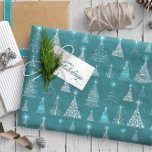 Sparkling Christmas Trees Muster Aquamarin ID844 Geschenkpapier<br><div class="desc">Wunderschöne stilisierte Weihnachtsbäume in verschiedenen Stilen und Größen funkeln mit Licht in diesem Verpackungspapier-Design in aquamarinen Schattierungen. Suchen Sie nach ID844,  um weitere Produkte mit diesem Design zu sehen.</div>