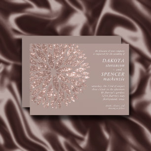 Sparkling Dahlia   Taupe Blush Rose Gold Wedding I Einladung