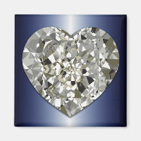 Sparkling Diamond Heart Magnet