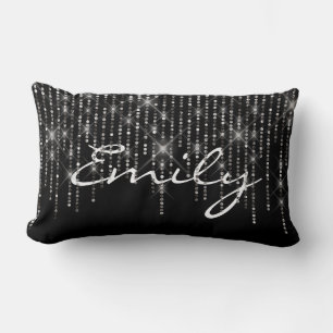 Sparkling Diamonds auf schwarz Lendenkissen