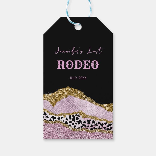 Sparkling Disco Cowgirl Bachelorette, vergoldeter  Geschenkanhänger (Vorderseite)
