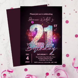 Sparkling Disco Dance 21. Geburtstagsfeier Einladung