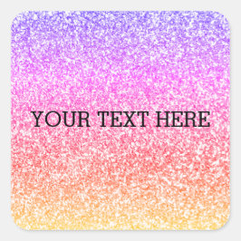Sparkling elegant gurt Regenbogen bunt niedlich Quadratischer Aufkleber