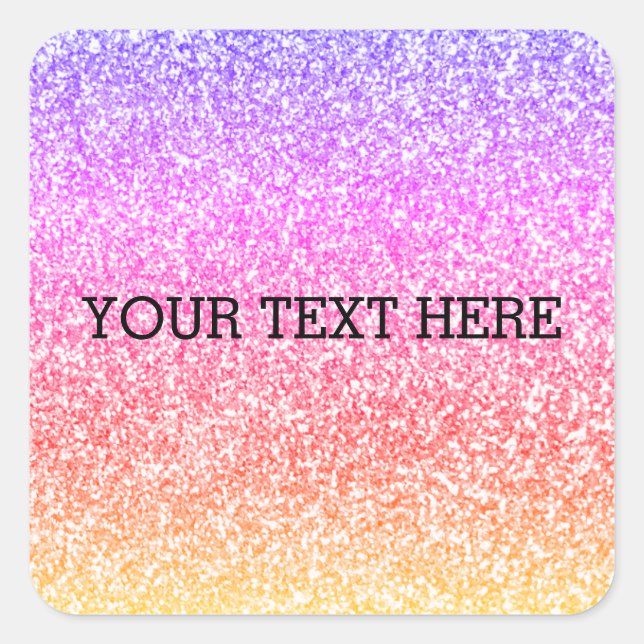 Sparkling elegant gurt Regenbogen bunt niedlich Quadratischer Aufkleber (Vorderseite)