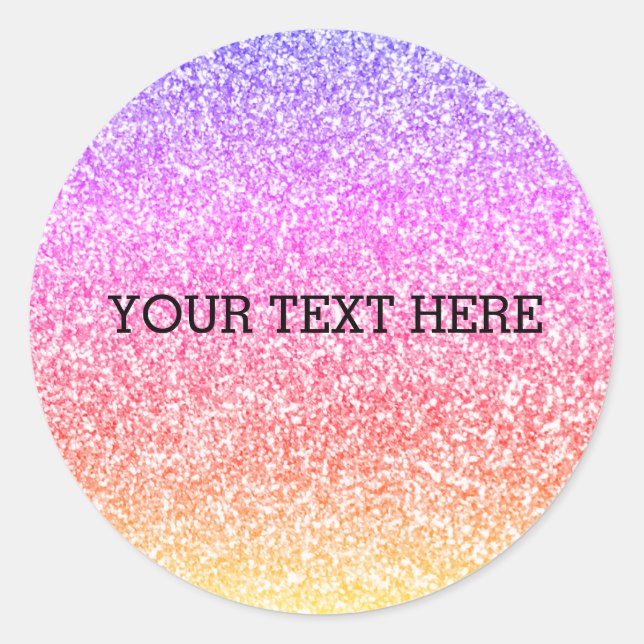 Sparkling elegant gurt Regenbogen bunt niedlich Runder Aufkleber (Vorderseite)
