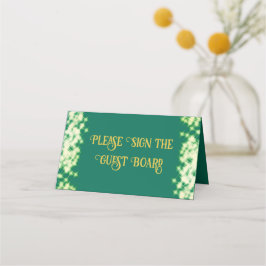 Sparkling Emerald Green Quinceañera Spanisch Platzkarte