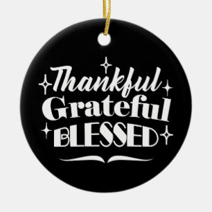 Sparkling Erntedank Quote Holiday Design Keramik Ornament