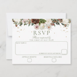 Sparkling Floral Chuppah Canopy Wedding RSVP Karte