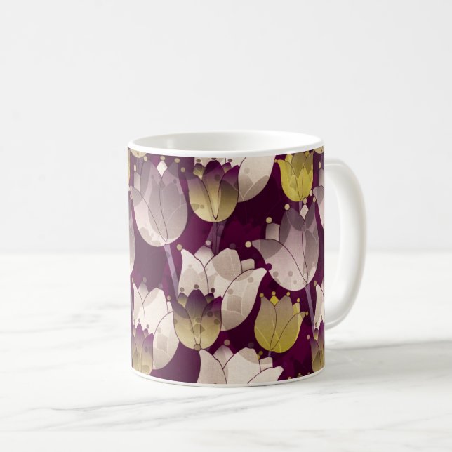 Sparkling Floral Elegance Kaffeetasse (VorderseiteRechts)