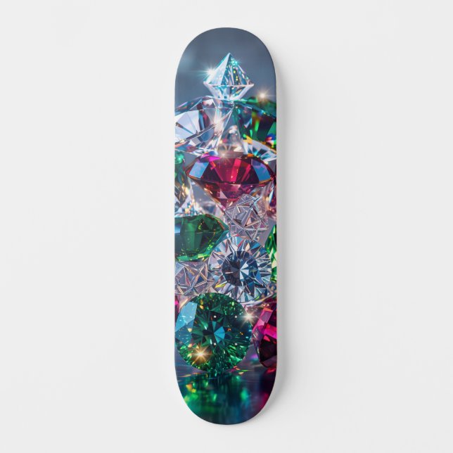 Sparkling Gems and Jewels Skateboard (Vorderseite)