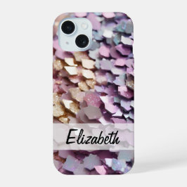 Sparkling Girly Pastel Glitzer iPhone 15 Hülle