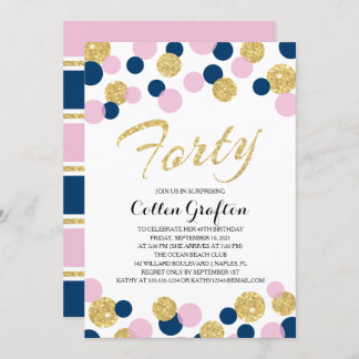 Sparkling Glitzer Confetti | 40. Geburtstag Einladung