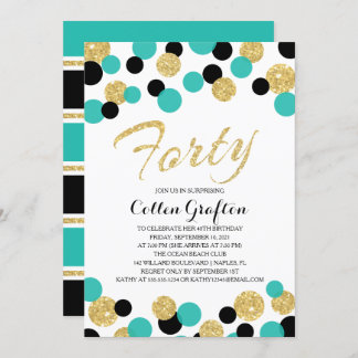 Sparkling Glitzer Confetti | 40. Geburtstag Einladung