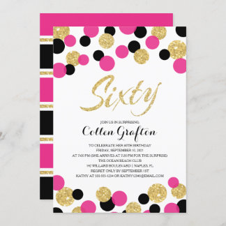 Sparkling Glitzer Confetti | 60. Geburtstag Einladung