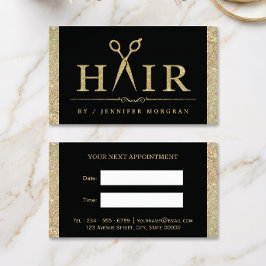 Sparkling Gold Glitzer Hair Salon Stellenkarte Terminkarte