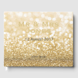 Sparkling Gold Glitzer & Mrs. Wedding Gästebuch
