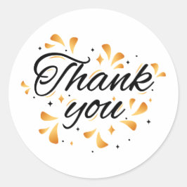 Sparkling gold thank You Classic Round Sticker