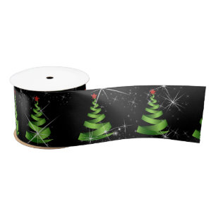 Sparkling Green Ribbon Weihnachtsbaum Satinband