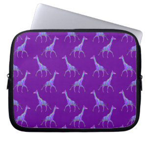 Sparkling Hippie Style Lila Giraffe Laptopschutzhülle