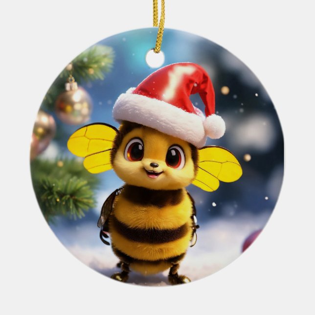 "Sparkling Holiday Ornaments - Shop Now!" Keramik Ornament (Vorne)