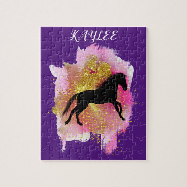 SPARKLING HORSE PUZZLE PERSONALISIERT. (Vertikal)