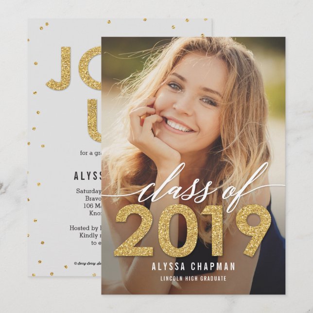 Sparkling-Jahr-Abschluss Ankündigung Einladung (Vorne/Hinten)