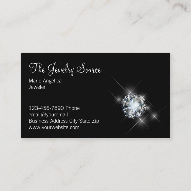 Sparkling Jewelry Classy Business Cards Visitenkarte (Vorderseite)