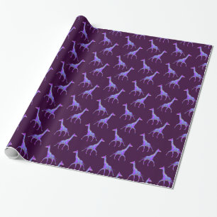 Sparkling Lila-Pink-Giraffe Geschenkpapier