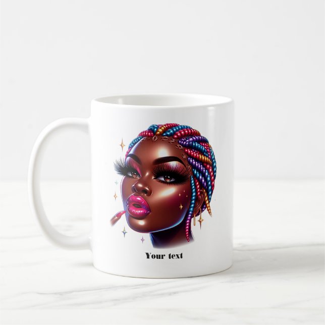 Sparkling Melanin Chic American Urban Kaffeetasse (Links)