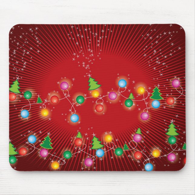 Sparkling Mini farbenfroher Spaß Weihnachtsbaum Li Mousepad (Vorne)