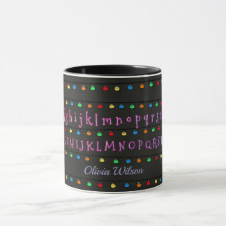 Sparkling Neon Alphabet with Festive Lights Tasse