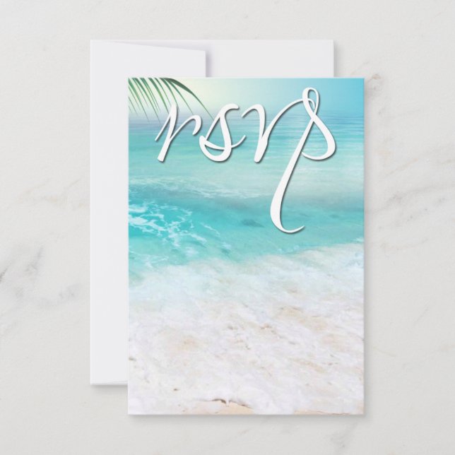 SPARKLING OCEAN WATERS UAWG Wedding RSVP Karte (Vorderseite)