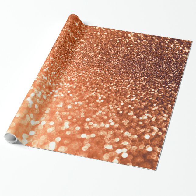 Sparkling Ombre Copper Shiny Trendy Glitzer Geschenkpapier (Ungerollt)